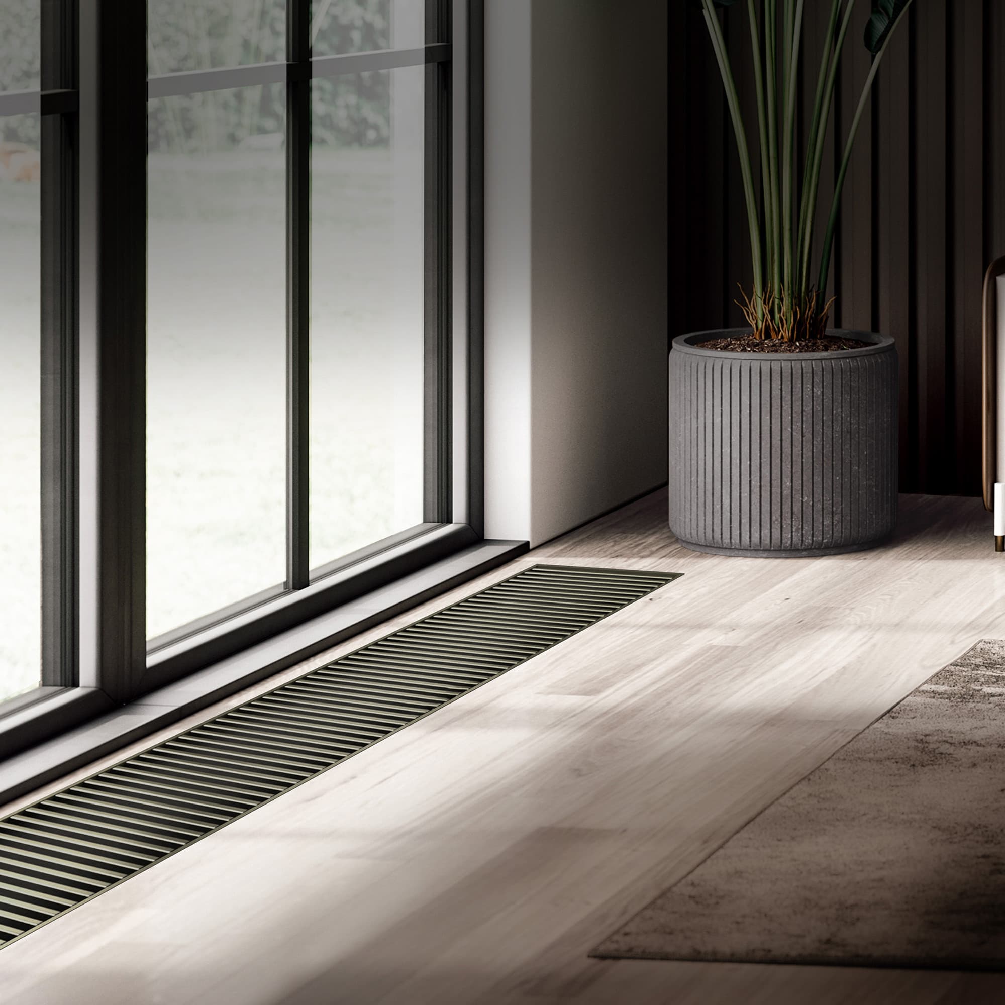 Конвектор внутрипольный Royal Thermo ATRIUM TURBO-110/400/2100-DG-U-DB