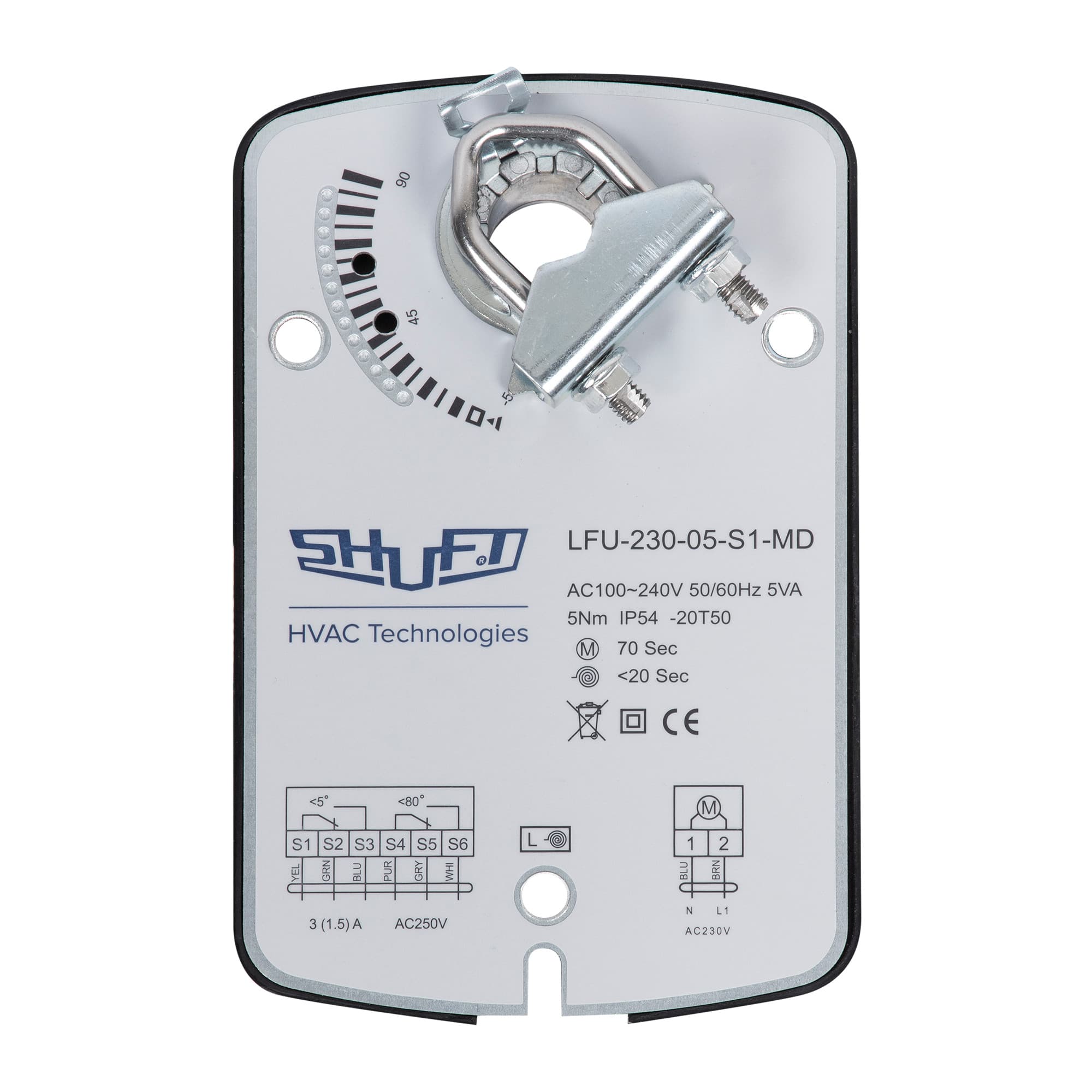 Электропривод с возвратной пружиной SHUFT LFU-230-05-S1-MD