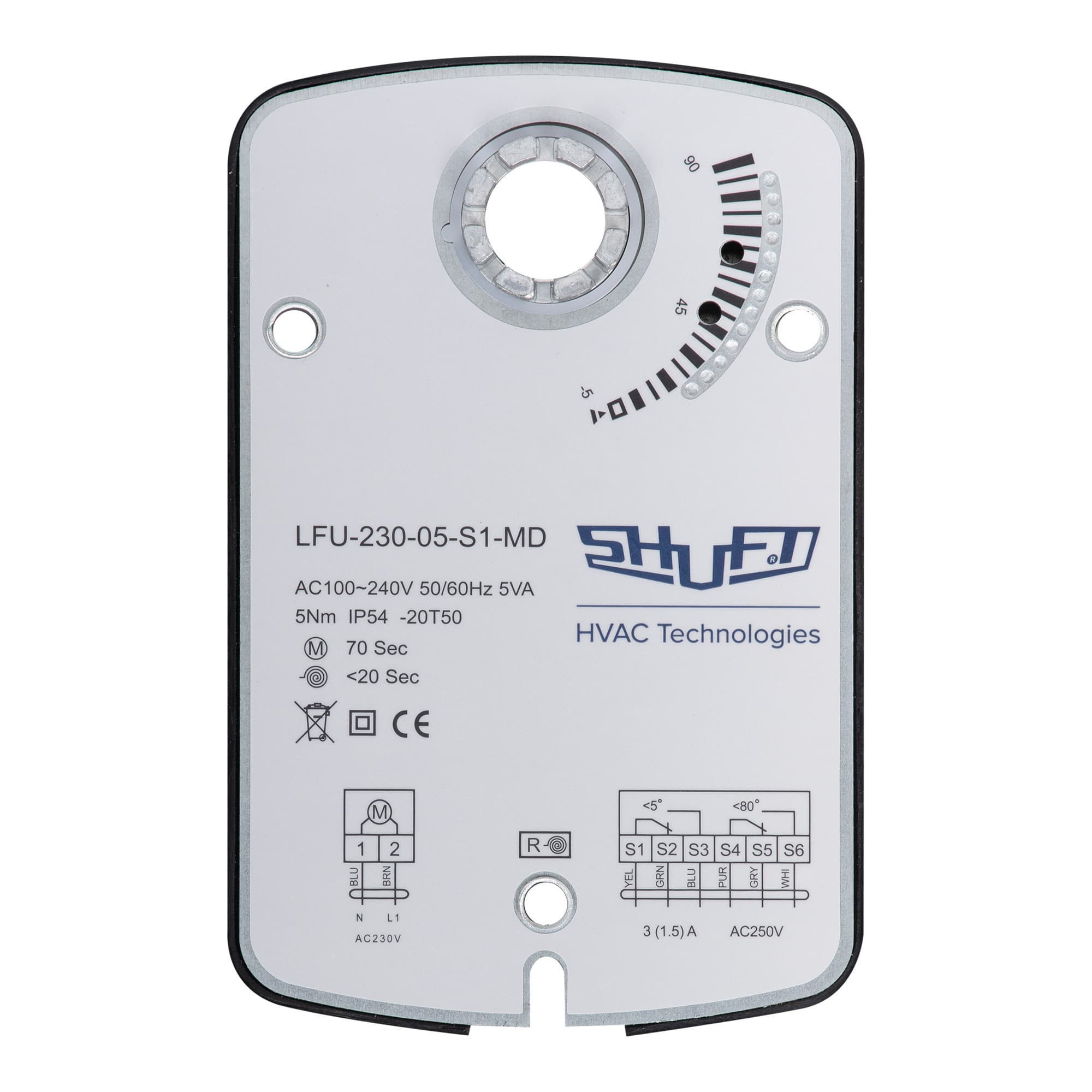 Электропривод с возвратной пружиной SHUFT LFU-230-05-S1-MD