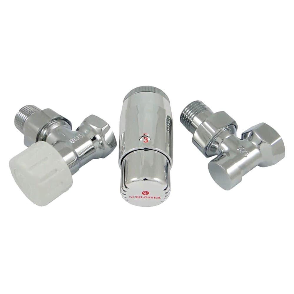 Комплект подключения SCHLOSSER STANDARD MINI 1/2" угловой, хром, с термоголовкой MINI М30х1,5