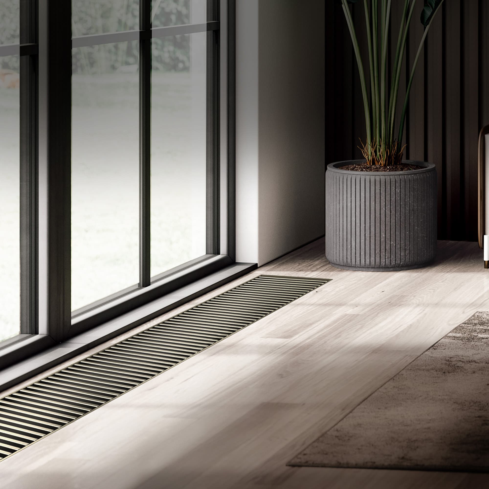 Конвектор внутрипольный Royal Thermo ATRIUM TURBO-90/400/2200-DG-U-LB