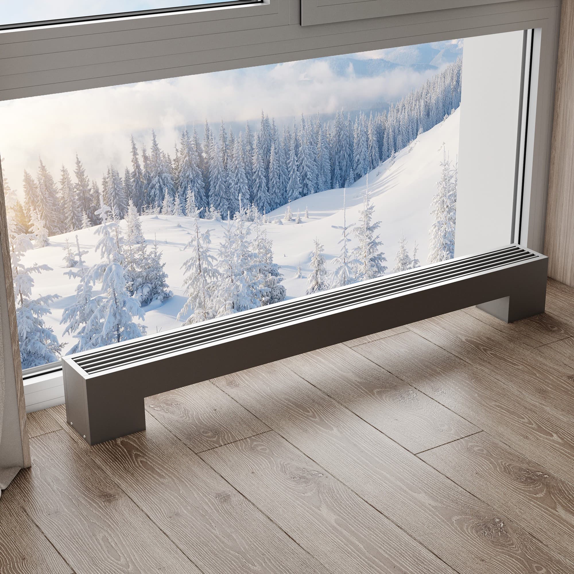 Конвектор напольный Royal Thermo STEP-180/130/2000-3-N-WT-LG-NA