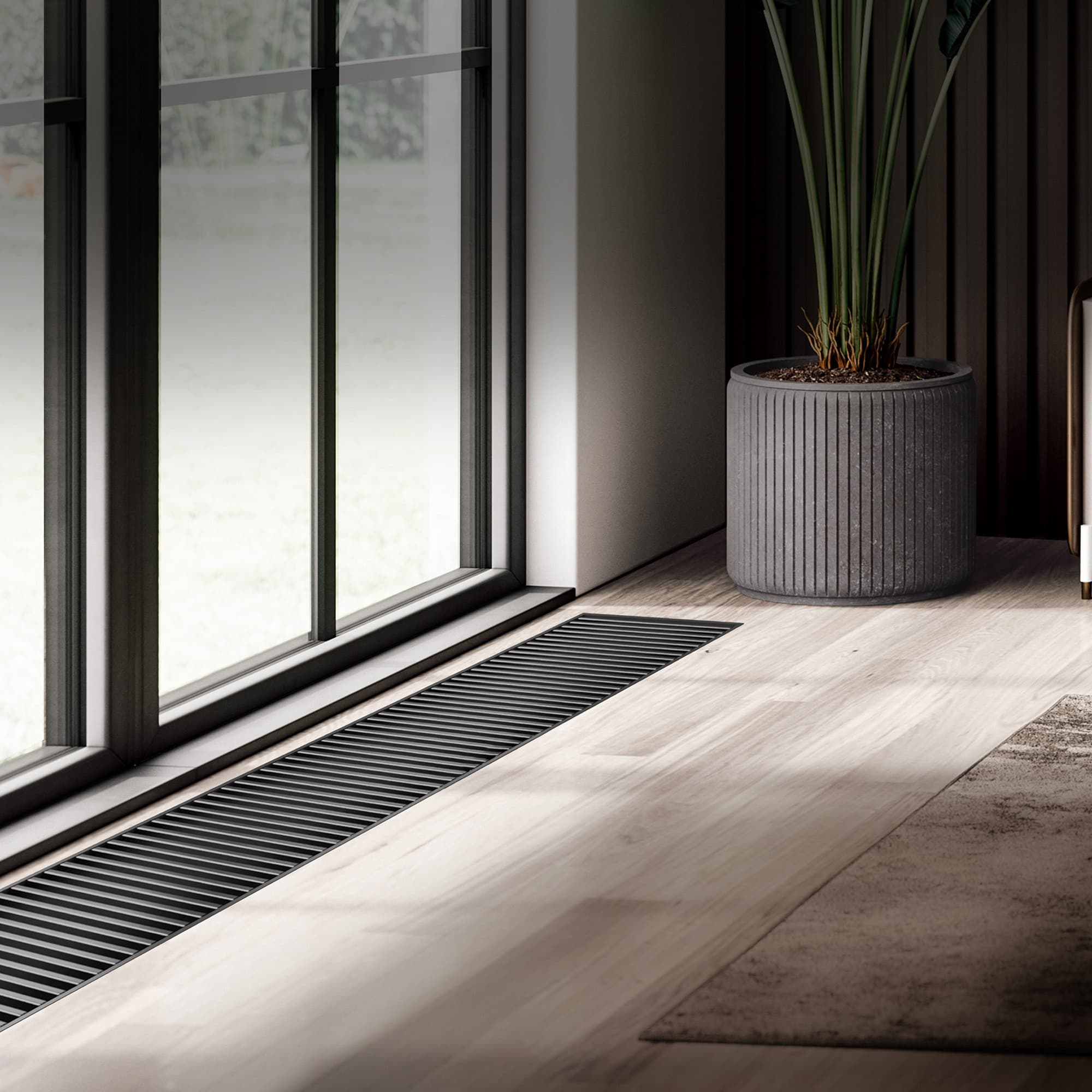 Конвектор внутрипольный Royal Thermo ATRIUM TURBO-80/400/1000-DG-U-BL