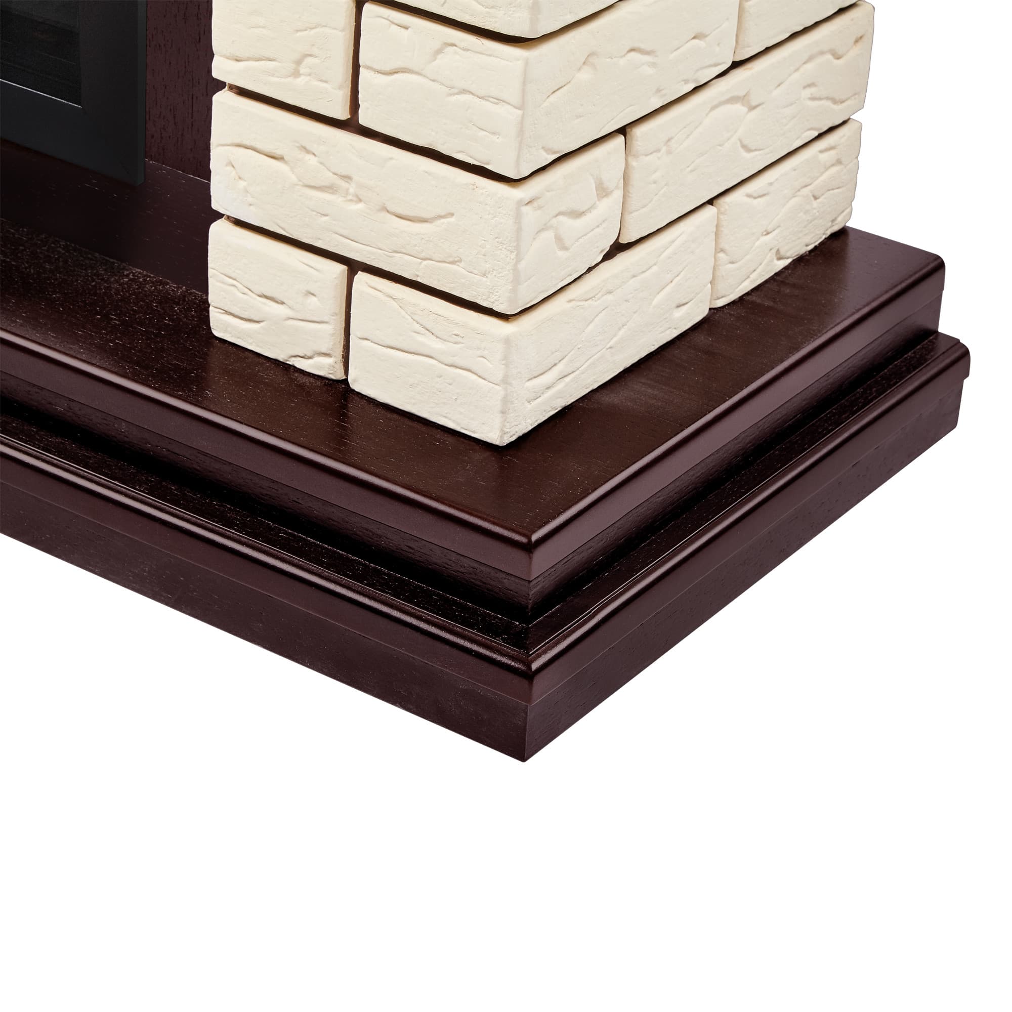 Каминокомплект: Очаг Electrolux EFP/P-2720RLS, портал Bricks 25 камень бежевый, шпон темный дуб