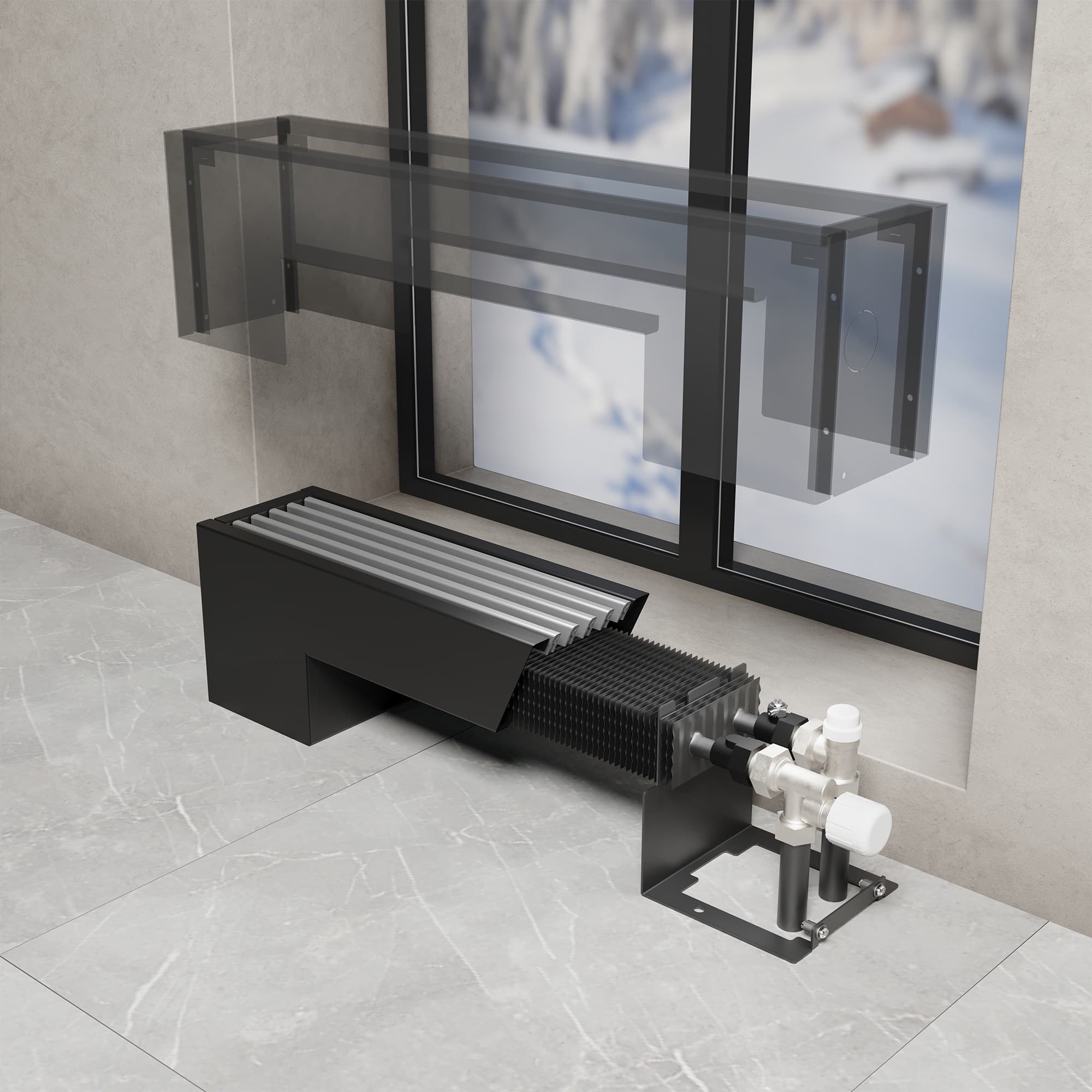 Конвектор напольный Royal Thermo STEP-80/180/2000-1-N-WT-LG-NA