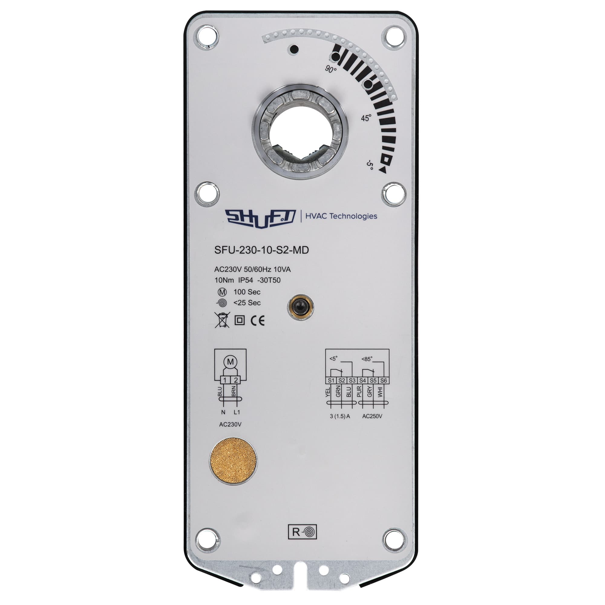 Электропривод с возвратной пружиной SHUFT SFU-230-10-S2-MD