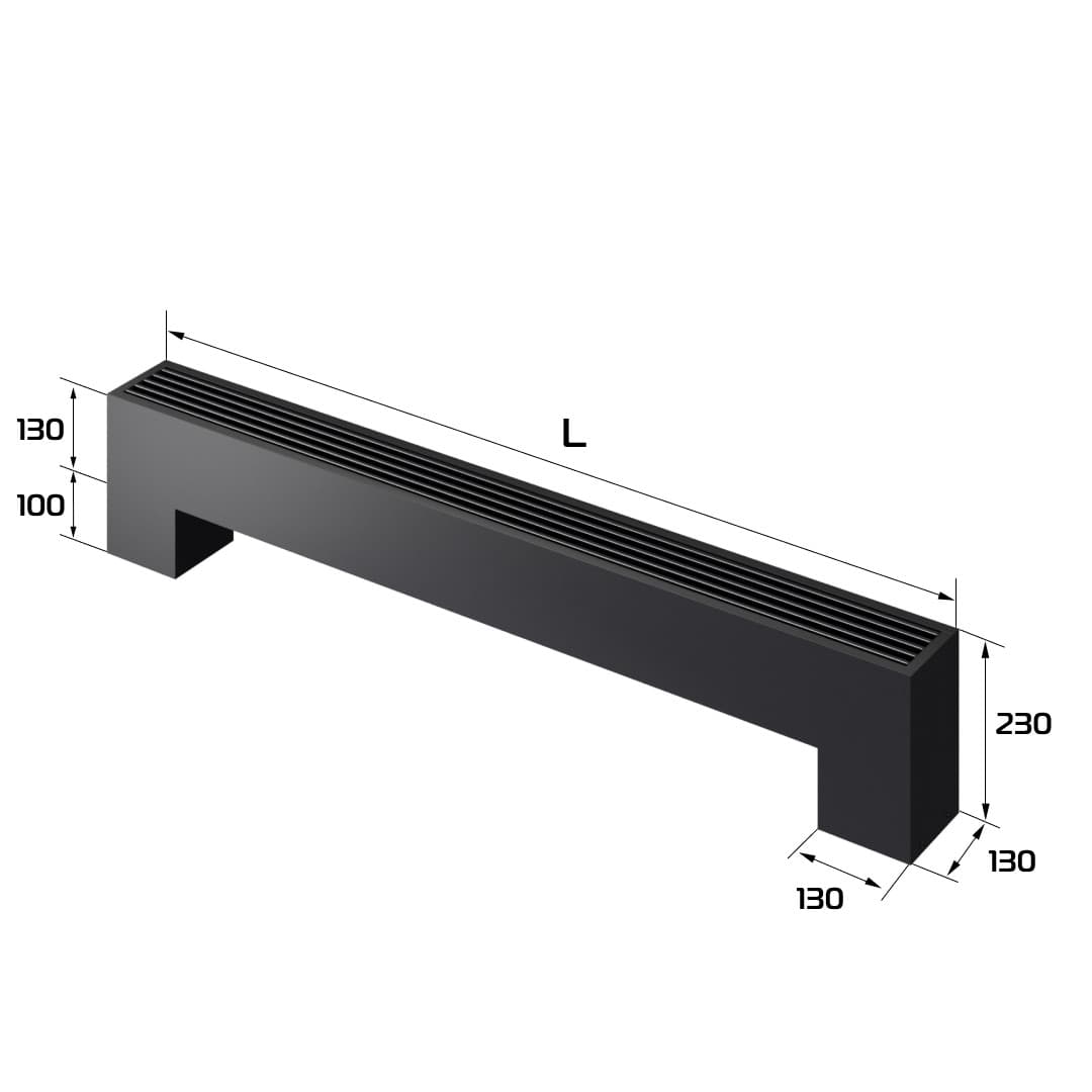 Конвектор напольный Royal Thermo STEP-130/130/1600-2-N-BL-LG-BL