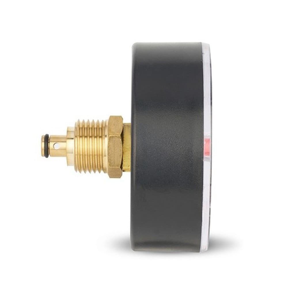 Термоманометр VARMEGA аксиальный 80 мм, 6 бар, 120гр.С, 1/2", с отсекающим клапаном, VMMT06-800604