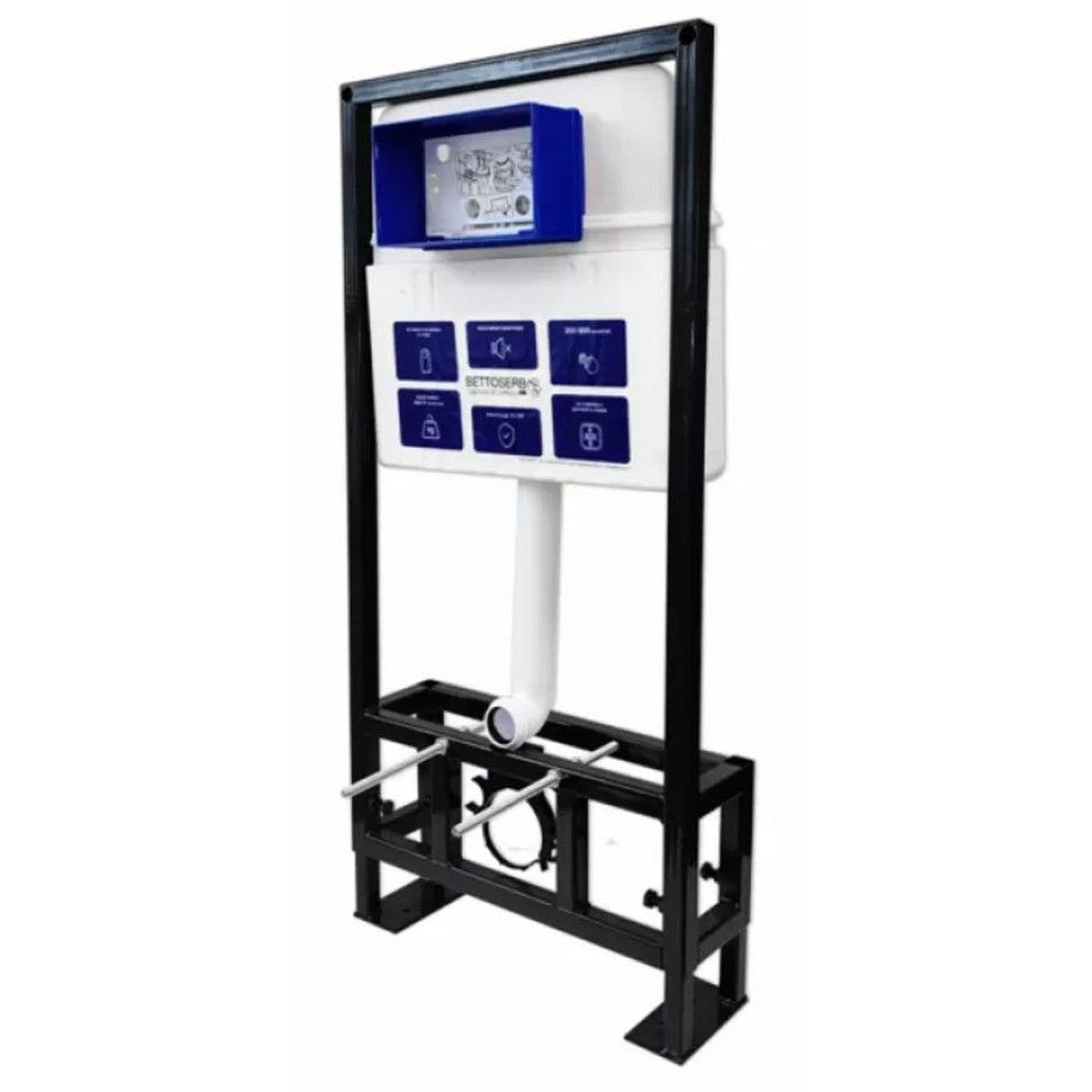Инсталляция для унитаза BETTOSERB sava free standing, клавиша смыва twin белый глянец