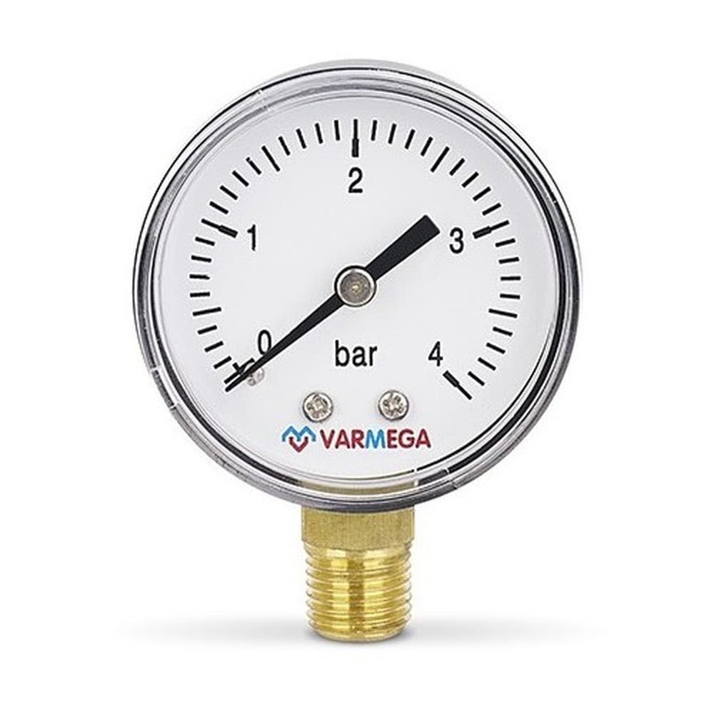Манометр VARMEGA радиальный 50 мм, 4 бар, 1/4", VMMT10-500402