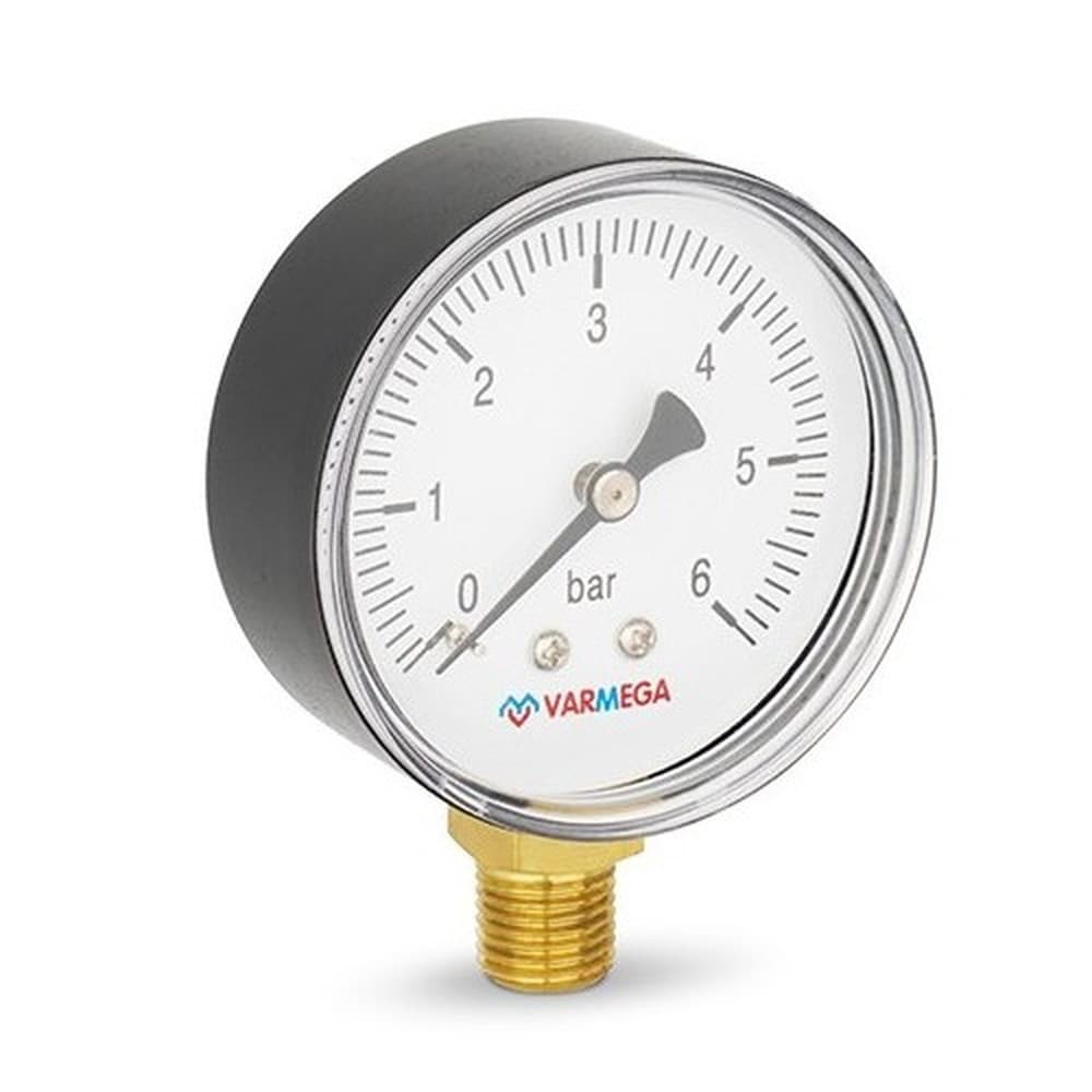 Манометр VARMEGA радиальный 63 мм, 6 бар, 1/4", VMMT10-630602