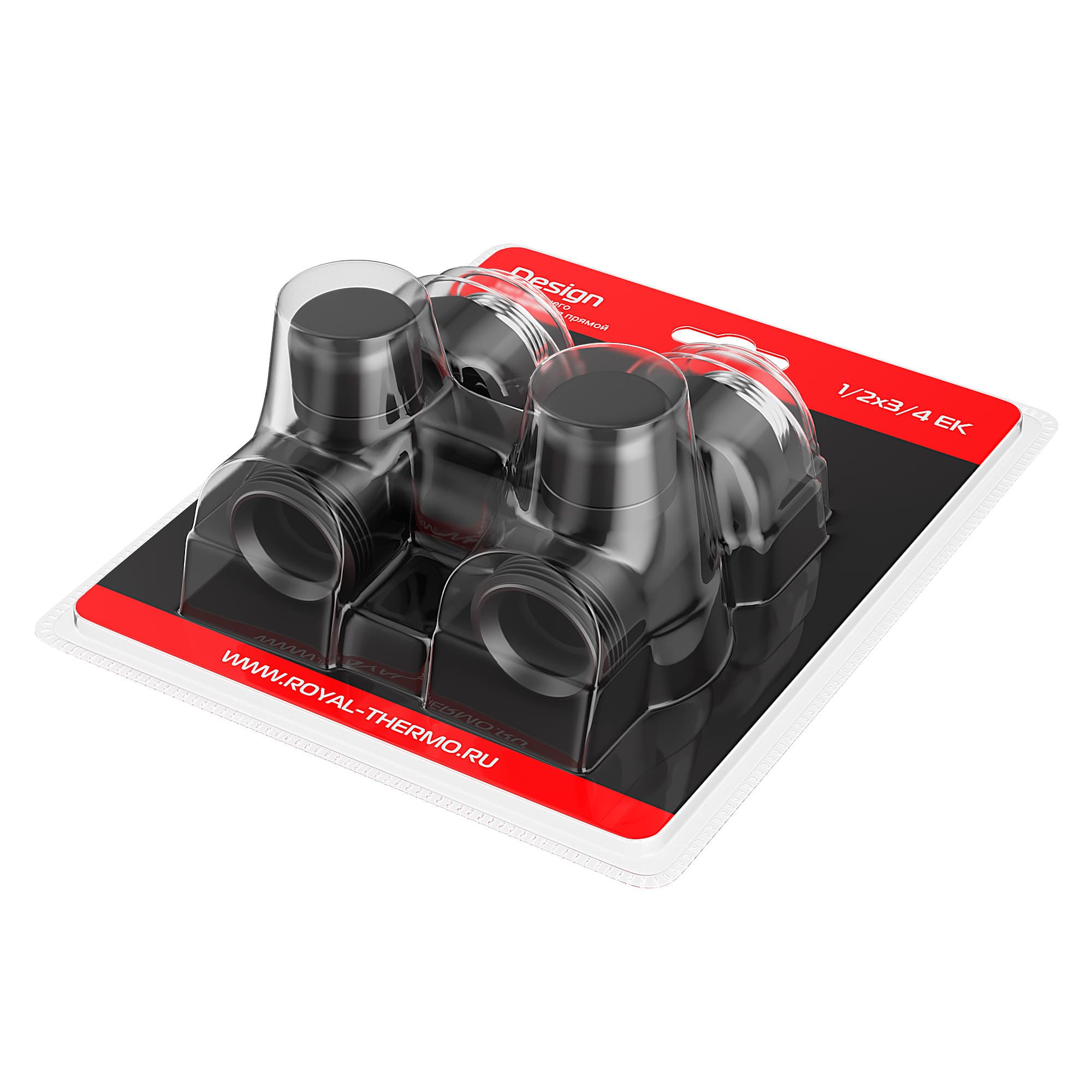 Узел нижнего подключения Royal Thermo Design прямой 1/2"х3/4" EK (черный)