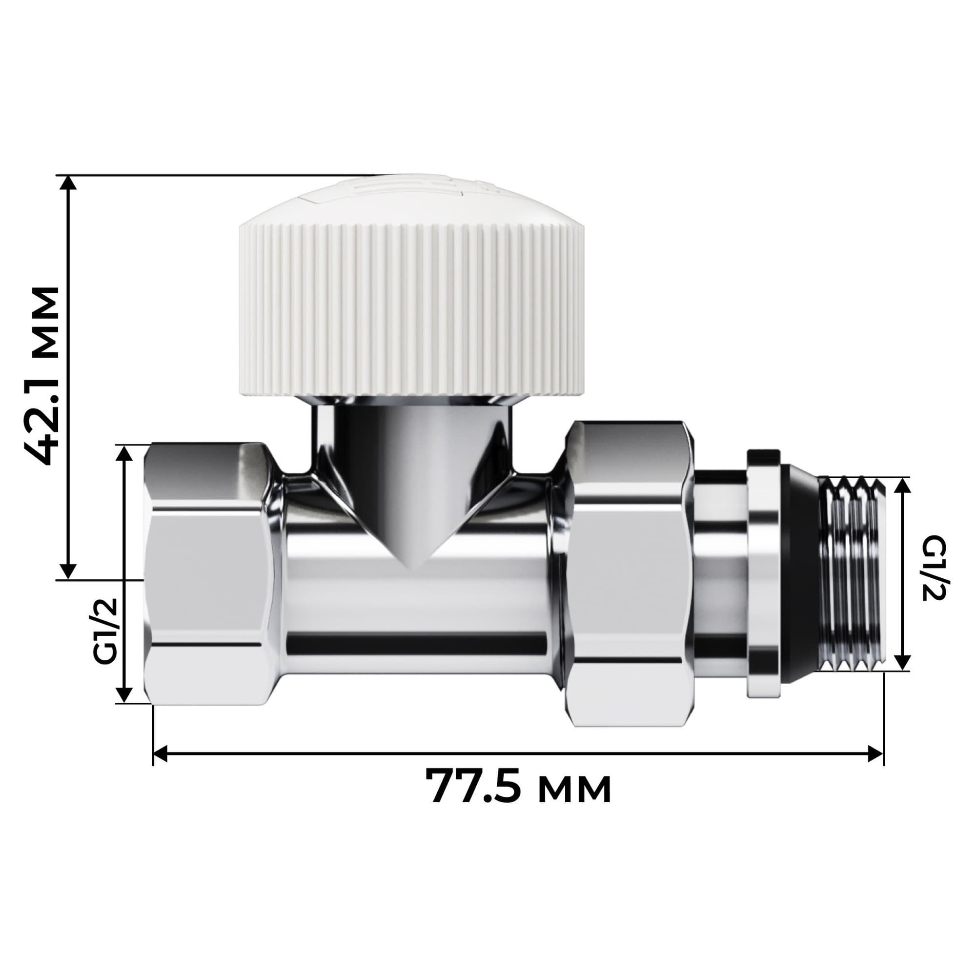 Набор термостатический прямой Royal Thermo Design 1/2"М30х1,5 (Хром)