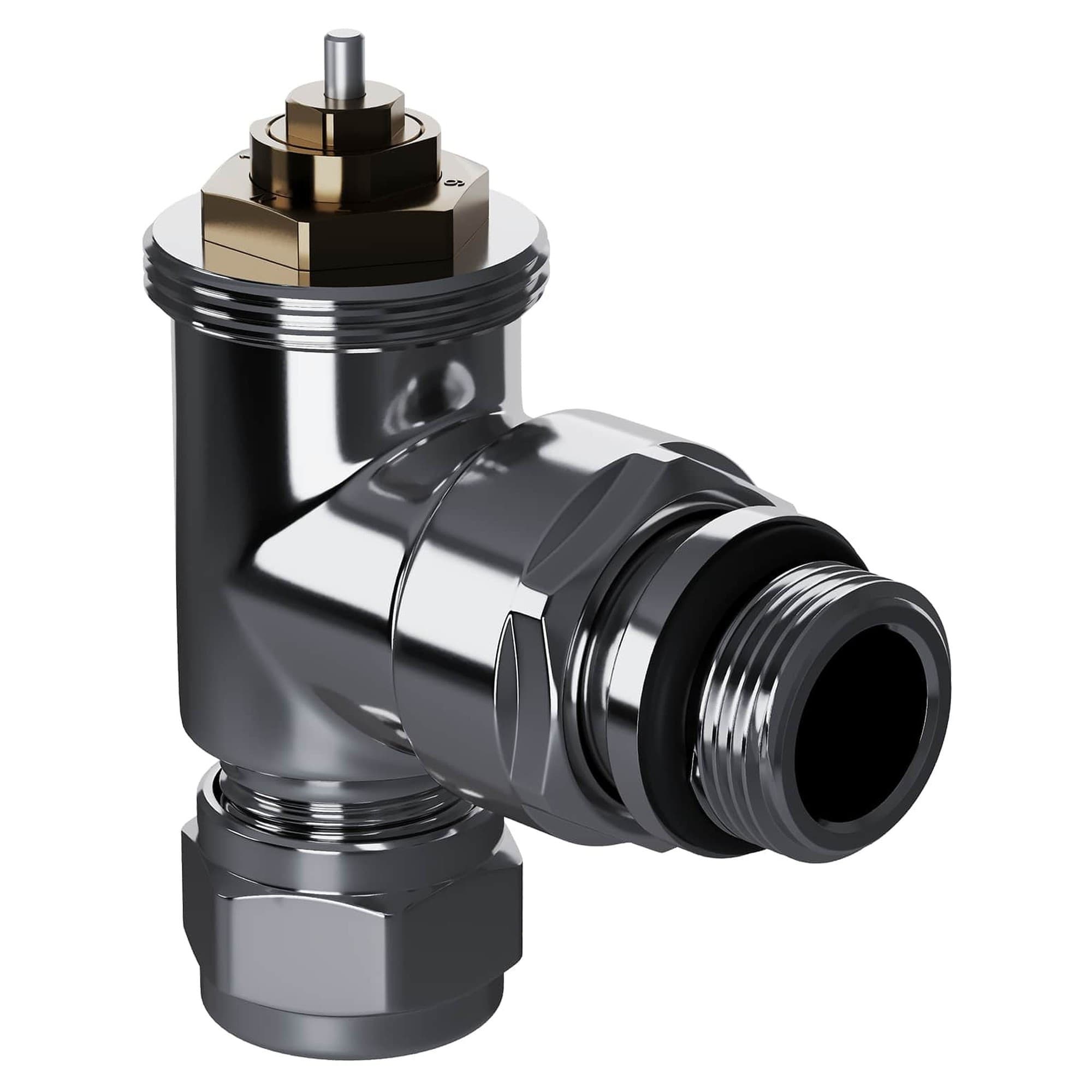 Набор термостатический угловой Royal Thermo Design Pro 15мм М30х1,5 (Хром)