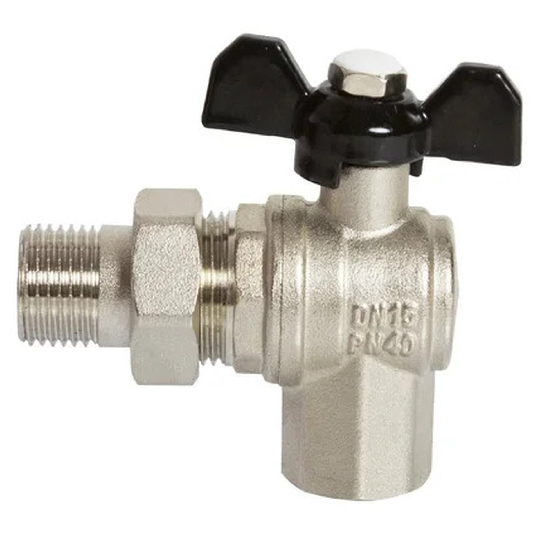 Кран VRT шаровой со сгоном угловой 1/2" бабочка