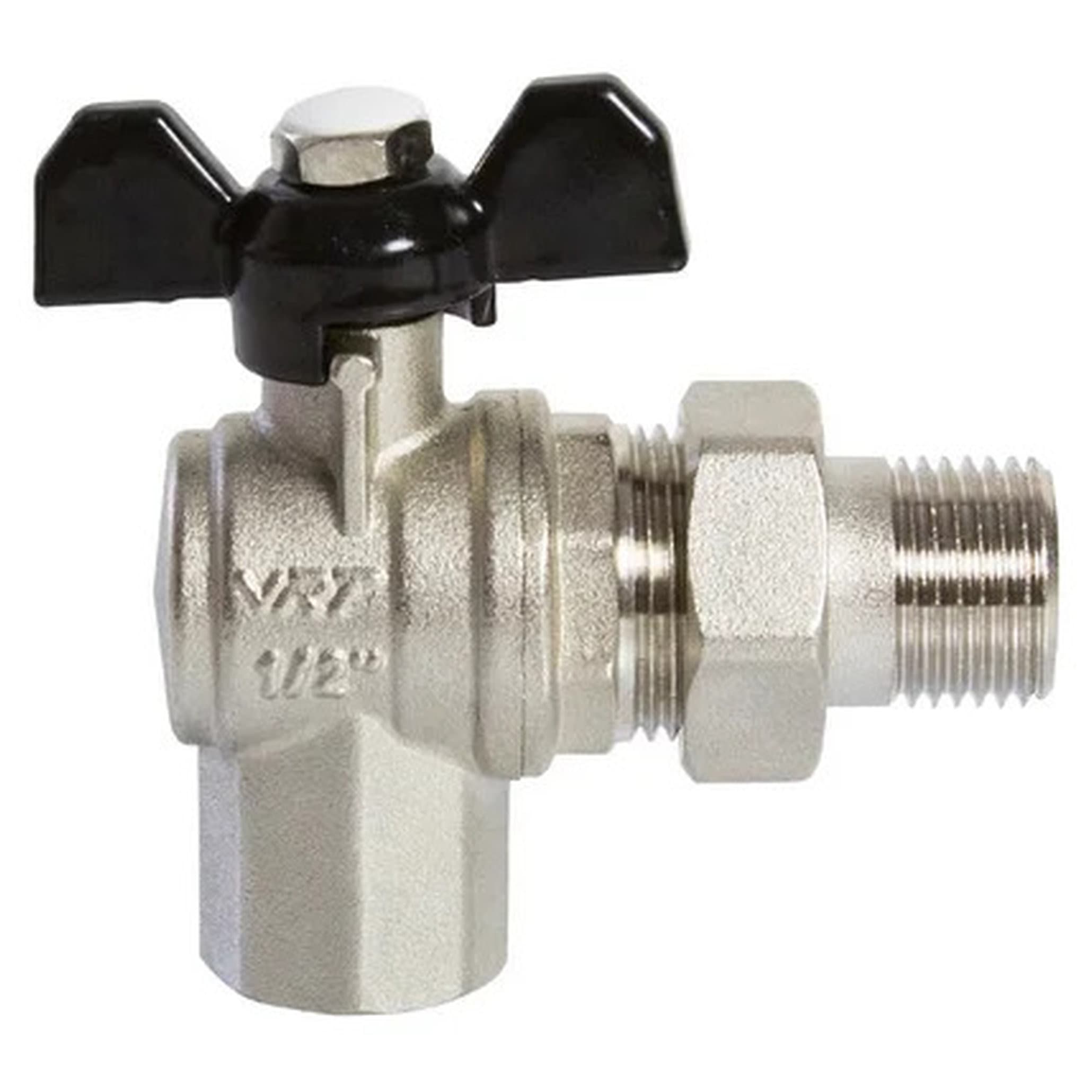 Кран VRT шаровой со сгоном угловой 1/2" бабочка