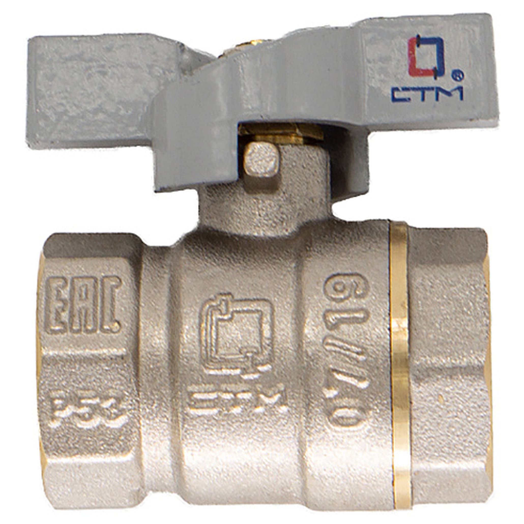 Кран шар. для воды 1/2" г/г бабочка CTM СТАНДАРТ CWFFB012