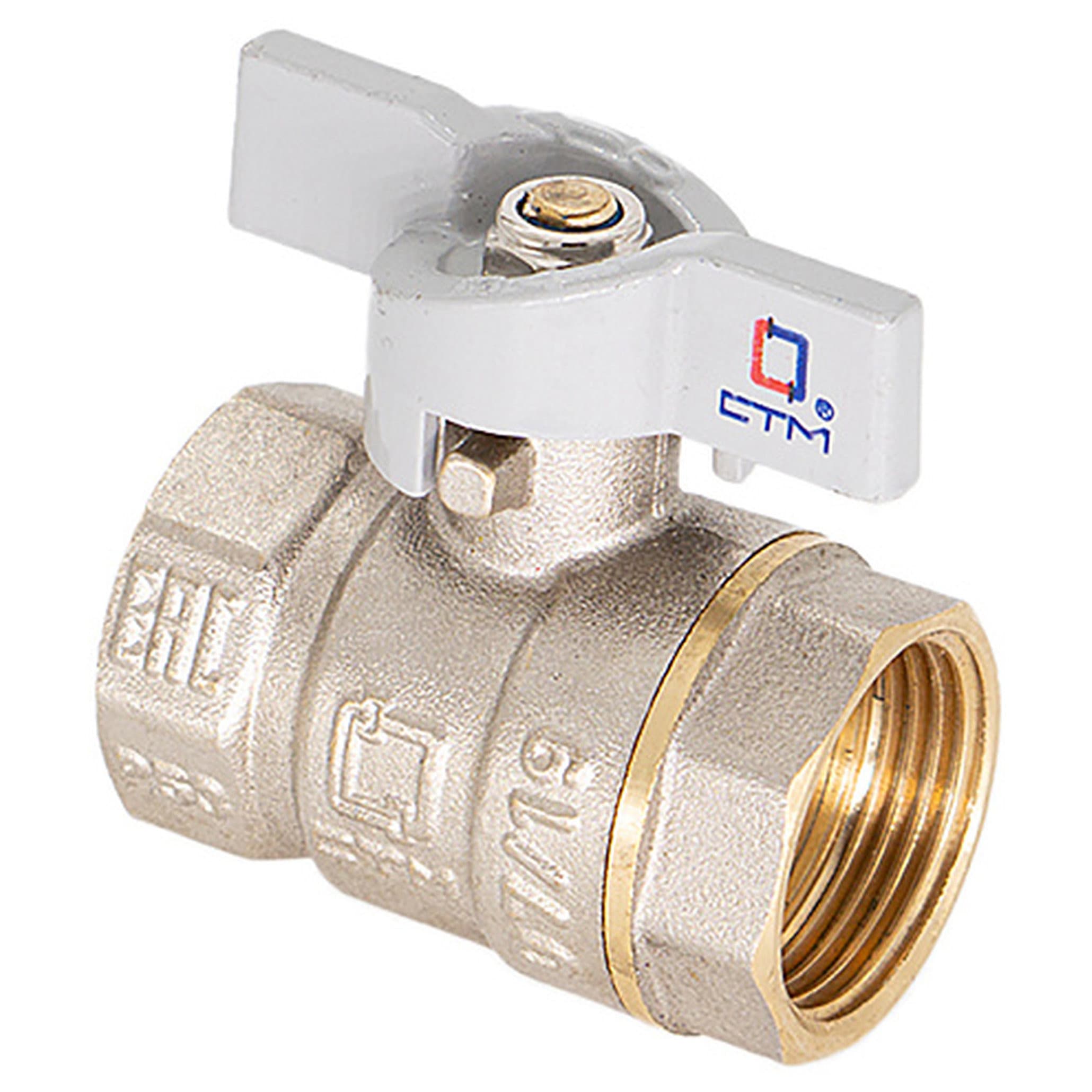 Кран шар. для воды 1/2" г/г бабочка CTM СТАНДАРТ CWFFB012