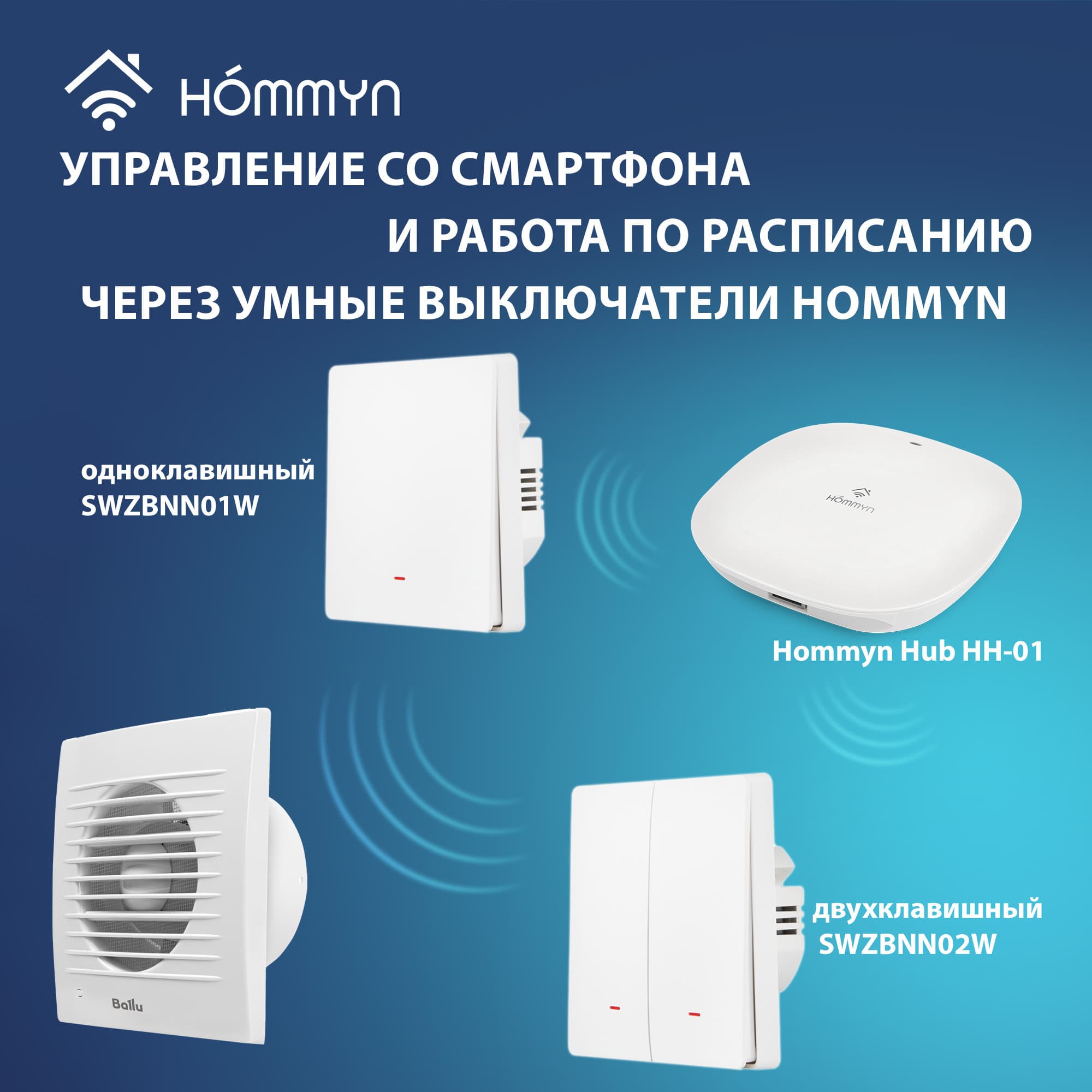 Вентилятор вытяжной Ballu BAF-FW 100 N с антимоскитной сеткой