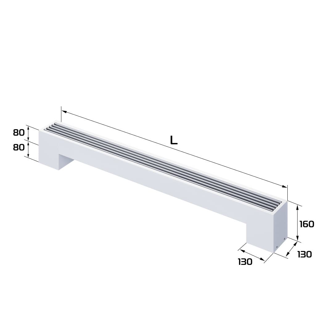 Конвектор напольный Royal Thermo STEP-80/130/1200-1-N-WT-LG-NA