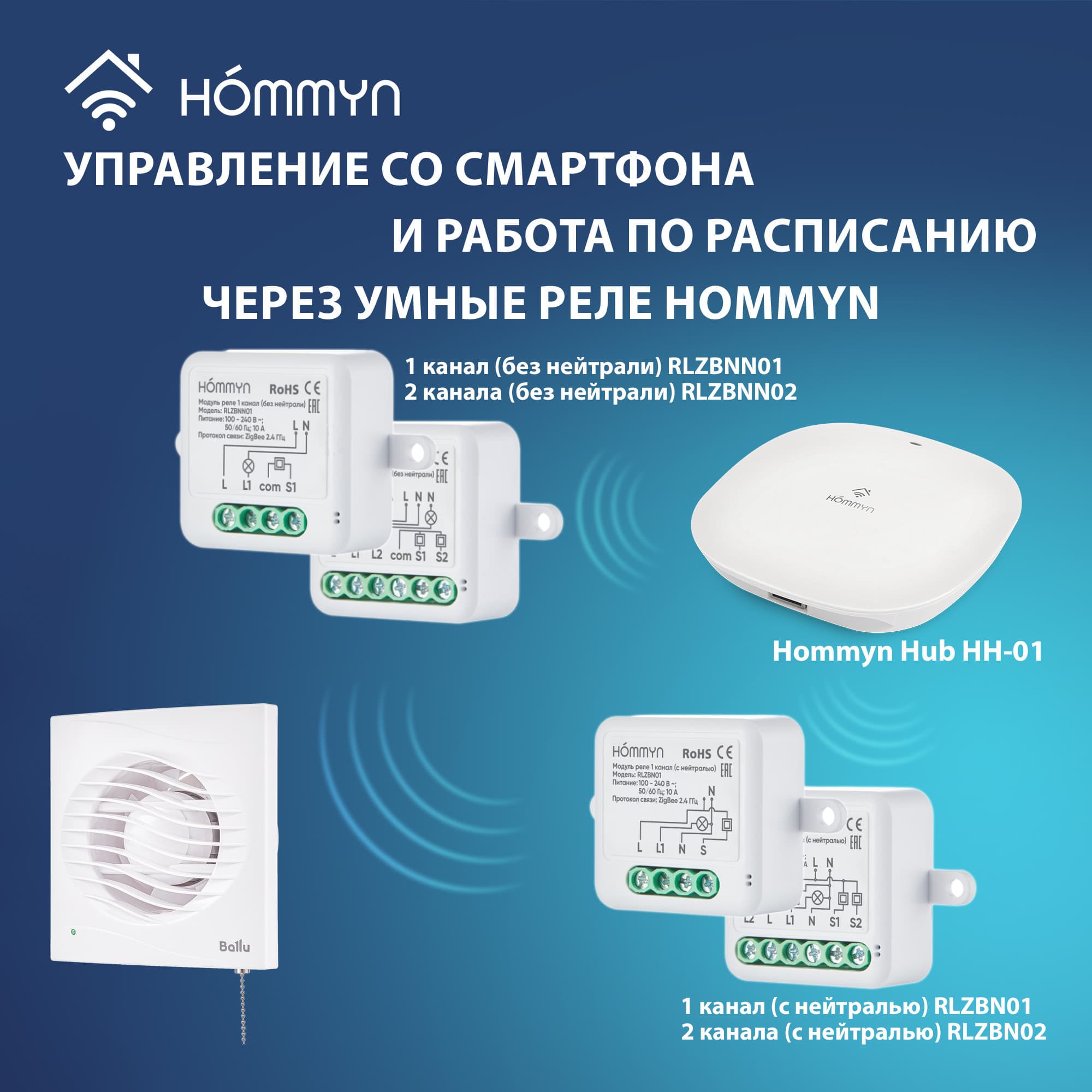 Вентилятор вытяжной Ballu BAF-AR 120 VP с обратным клапаном и тяговым выключателем